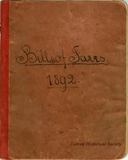 Book, Composition - Bill of Fares, 1892