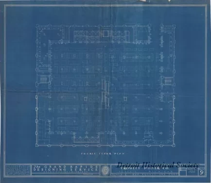 Blueprint - Crowley Milner Co., Detroit, Michigan - Fourth Floor Plan