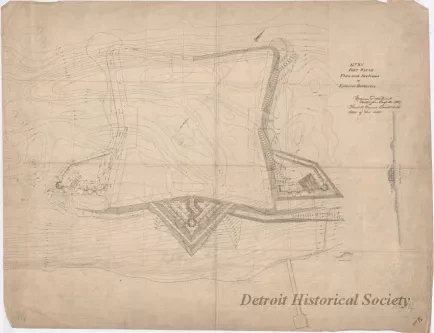 Drawing, Architectural - No. XII, Fort Wayne,
Plan and Sections of Exterior Batteries