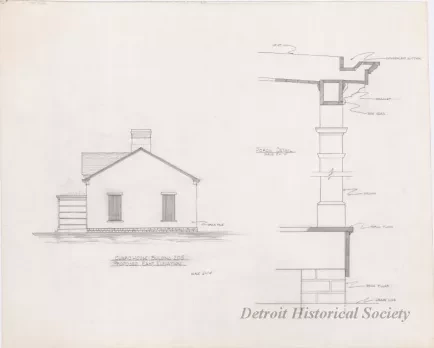 Blueprint - Guard House - Building 205, Proposed East Elevation