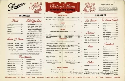 Menu - The Sanders Menu, Vol. 1, No. 5