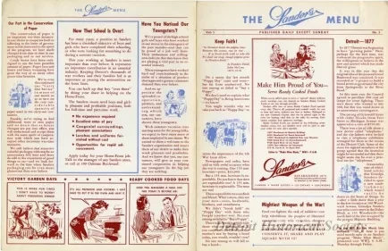 Menu - The Sanders Menu, Vol. 1, No. 5