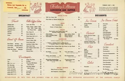 Menu - The Sanders Menu, Vol. 2, No. 9