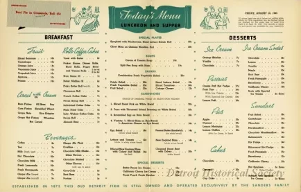 Menu - The Sanders Menu, Vol. 2, No. 15