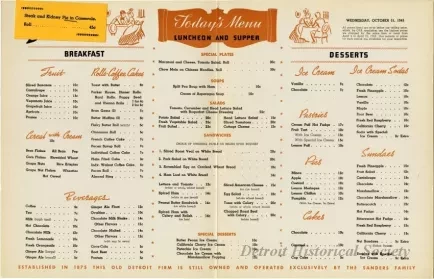 Menu - The Sanders Menu, Vol. 2, No. 20