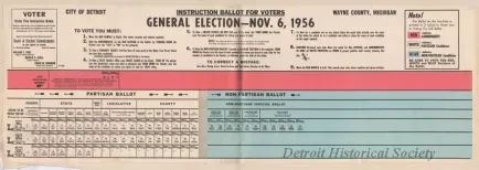 Ballot - Instruction Ballot for Voters,
General Election - Nov. 6, 1956