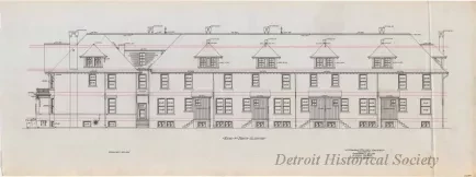 Drawing, Architectural - Rear or North Elevation