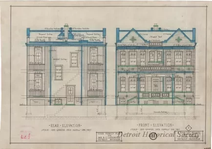 Drawing, Architectural - Four Family Flat for Mr. B. C. Ladendorf, 
Detroit, Michigan