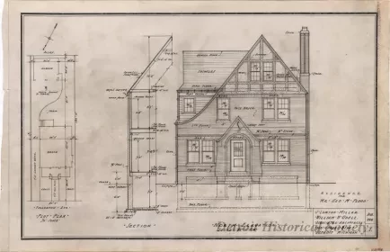 Drawing, Architectural - Residence for Mr. Geo. M. Flood - North Elevation