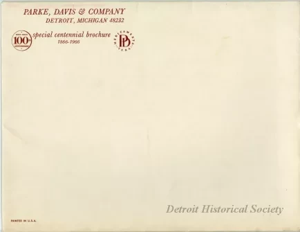 Brochure - Parke-Davis at 100 ...progress in the past...promise for the future