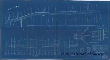 Blueprint - Plan and Profile of Storm Sewer in Lake Shore Road,
Village of Grosse Pointe Shores