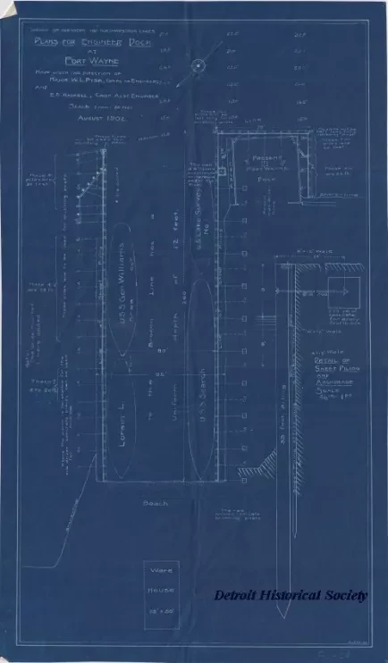 Blueprint - Plans for Engineer Dock at Fort Wayne