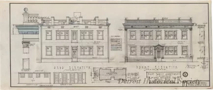 Drawing, Architectural - Eight Family Apartment Building 
to be Erected at No. 25 & 27 Nineteenth Street, Detroit, Mich.