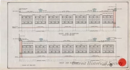 Drawing, Architectural - Factory Building for American Die Works, Detroit, Michigan;
East Side Elevation, West Side Elevation