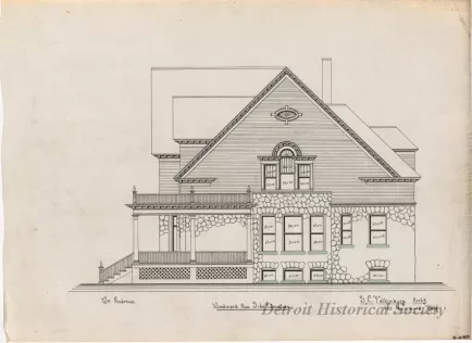 Drawing, Architectural - Front Elevation,
Woodward Ave. Side Elevation