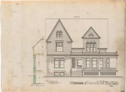 Drawing, Architectural - Front Elevation,
Woodward Ave. Side Elevation