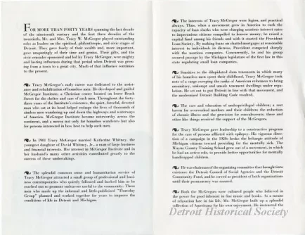 Pamphlet - McGregor Memorial 1958