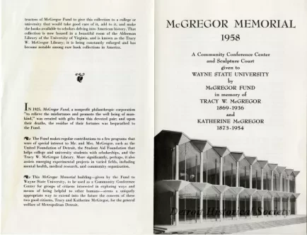 Pamphlet - McGregor Memorial 1958