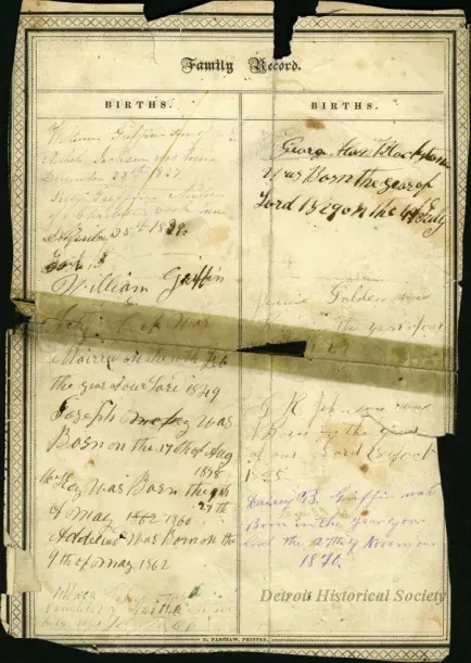 Register, Family - Family Record