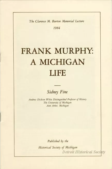 Booklet - Frank Murphy: A Michgian Life