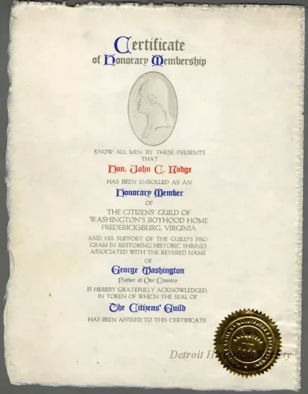 Certificate, Membership