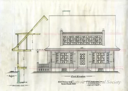 Drawing, Architectural - Front Elevation,
Woodward Ave. Side Elevation