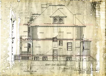 Drawing, Architectural - East Side Elevation