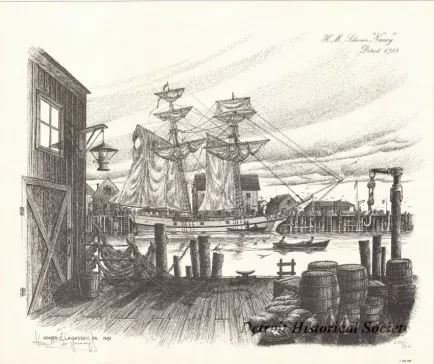 Print - H.M. Schooner Nancy, Detroit, 1789