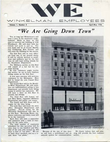 Newsletter - WE Winkelman Employees, Vol. 1, No. 2
April - May, 1956