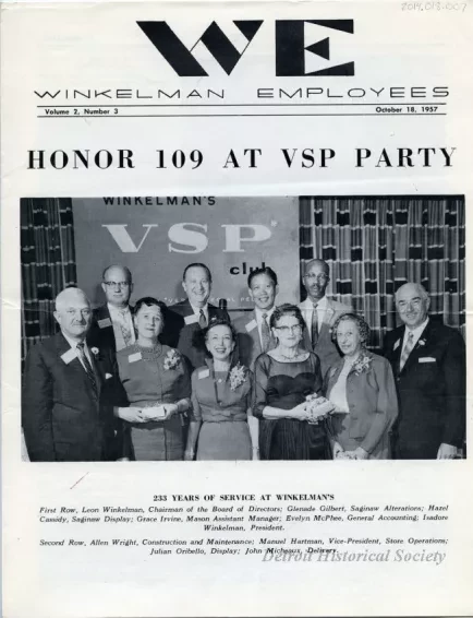 Newsletter - WE Winkelman Employees, Vol. 2, No. 3
October 18, 1957