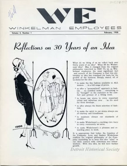 Newsletter - WE Winkelman Employees, Vol. 3, No. 1
February, 1958