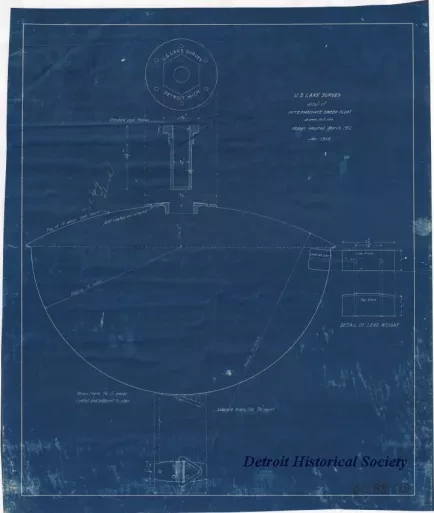 Blueprint - U. S. Lake Survey, Detail of Intermediate Sweep Float