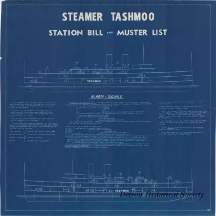 Blueprint - Steamer Tashmoo Station Bill and Muster List