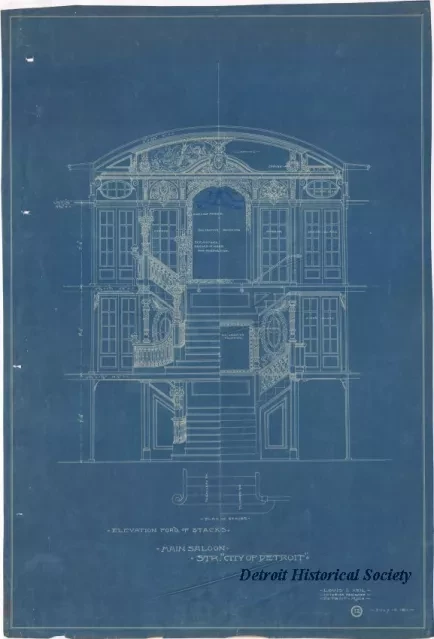 Blueprint - Main Saloon, Str. "City of Detroit"