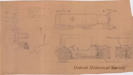 Drawing, Technical - Original Rough Sketch for Rocket Cyclecar