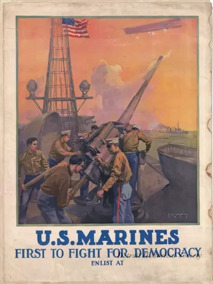 Poster - U.S. Marines, First To Fight For Democracy