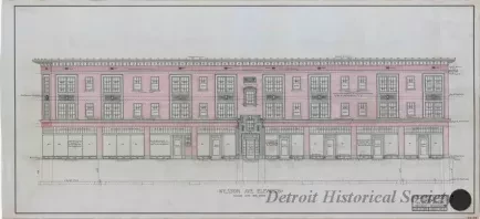 Drawing, Architectural - Plans for Eight Stores and Sixteen Apartments Located on the 
North-West Corner of Michigan and Wesson Aves., Detroit, Michigan