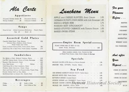 Menu - Silent Woman menu