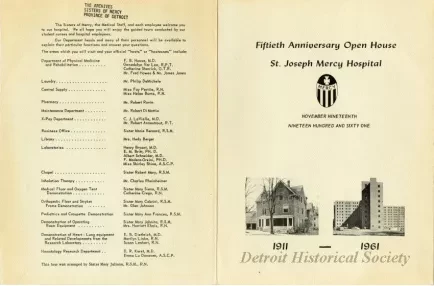 Brochure - Fiftieth Anniversary Open House, St. Joseph Mercy Hospital