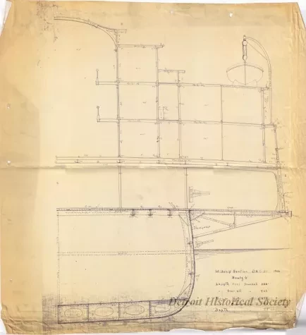 Blueprint - Midship Section, D&C Str., 1906