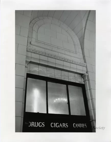 Print, Photographic - Michigan Central Train Depot, "Drugs, Cigars, Candies"