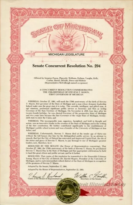 Resolution - Senate Concurrent Resolution No. 294