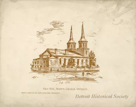 Print - Old Ste. Anne's Church Detroit.