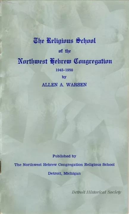 Booklet - The Religious School of the Northwest Hebrew Congregation, 1945-1950