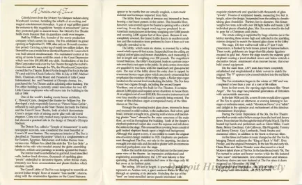 Brochure - Welcome to the Largest Movies Theatre in the Country...