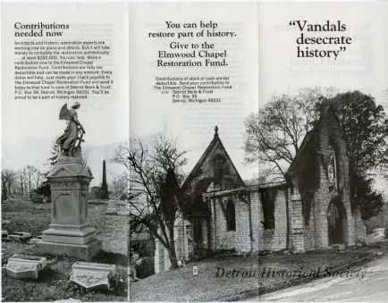 Pamphlet - "Vandals desecrate history"