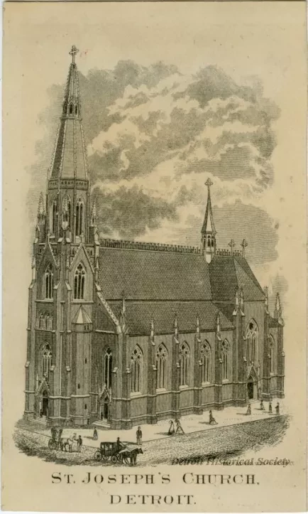 Lithograph - St. Joseph's Church, Detroit