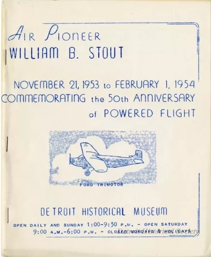Brochure - Air Pioneer, William B. Stout