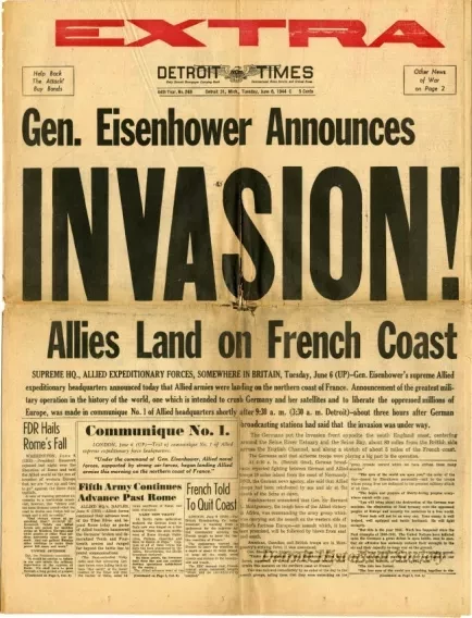 Newspaper - The Detroit Times, 44th Year, No. 248, June 6, 1944
