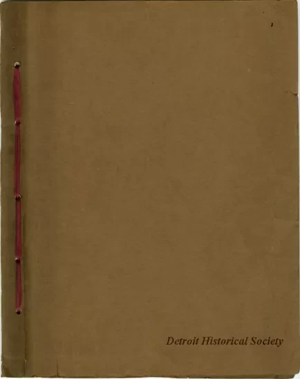 Specification - Specifications of Labor and Materials Required in the Erection and Completion of a Two Story Frame Residence to Be Built in Grosse Pointe, Michigan, for Mr. Wm. E. Roney.
